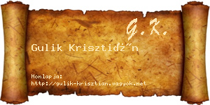 Gulik Krisztián névjegykártya